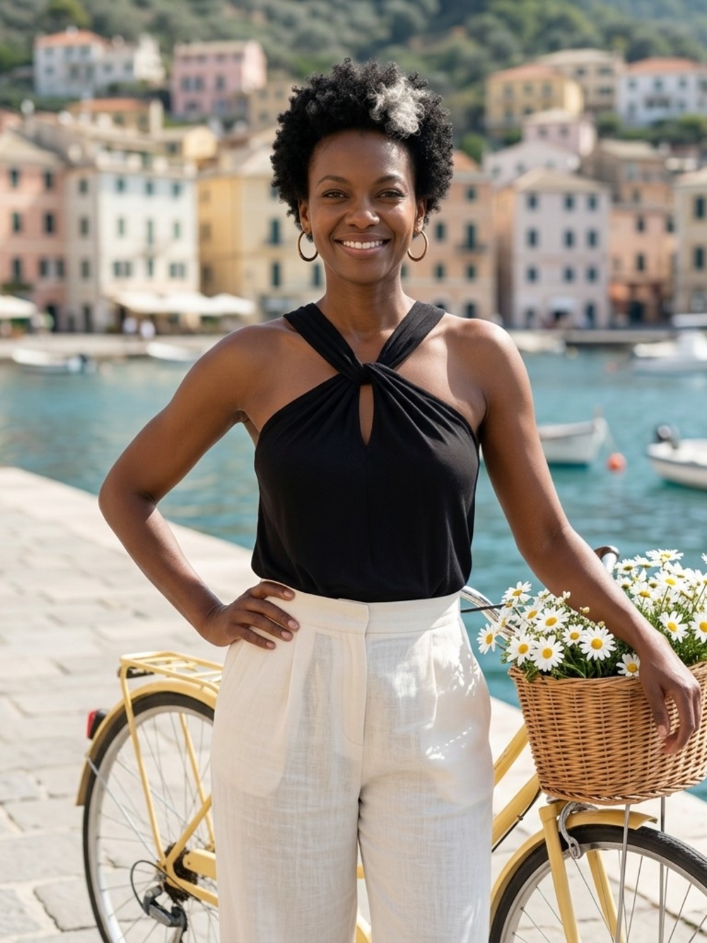 Black Twist Halter Tank Top